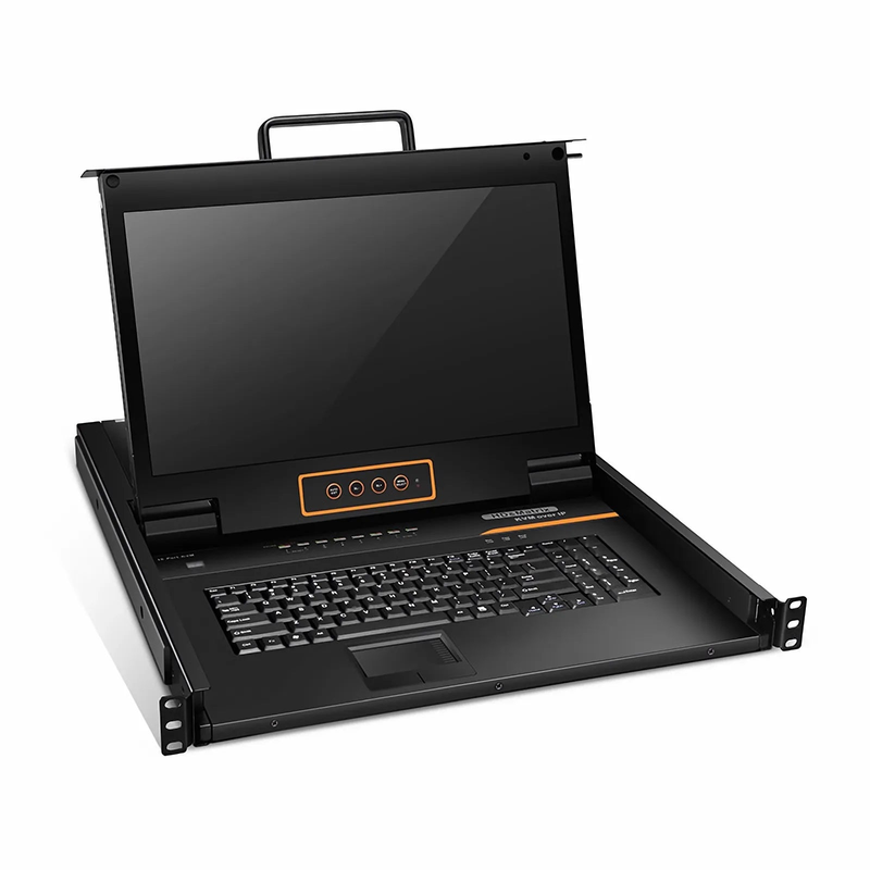 Refurb Squared 8-Port Cat5 1U Rack-Mount KVM Over IP Switch with 17" Full HD LCD, 8 x RJ45 to VGA Interface Modules Included