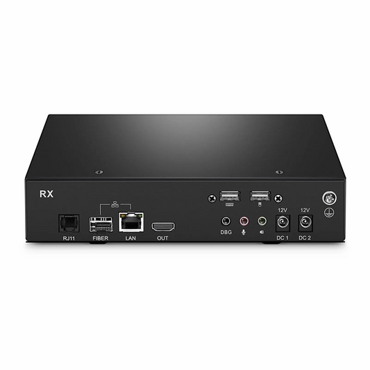 Refurb Squared 4K HDMI USB HID IP KVM Matrix Receiver Set with Audio and EDID over Fiber Optic Cable for 20km and Cat5e/6/6a/7 for 120m, 3840x2160@60Hz