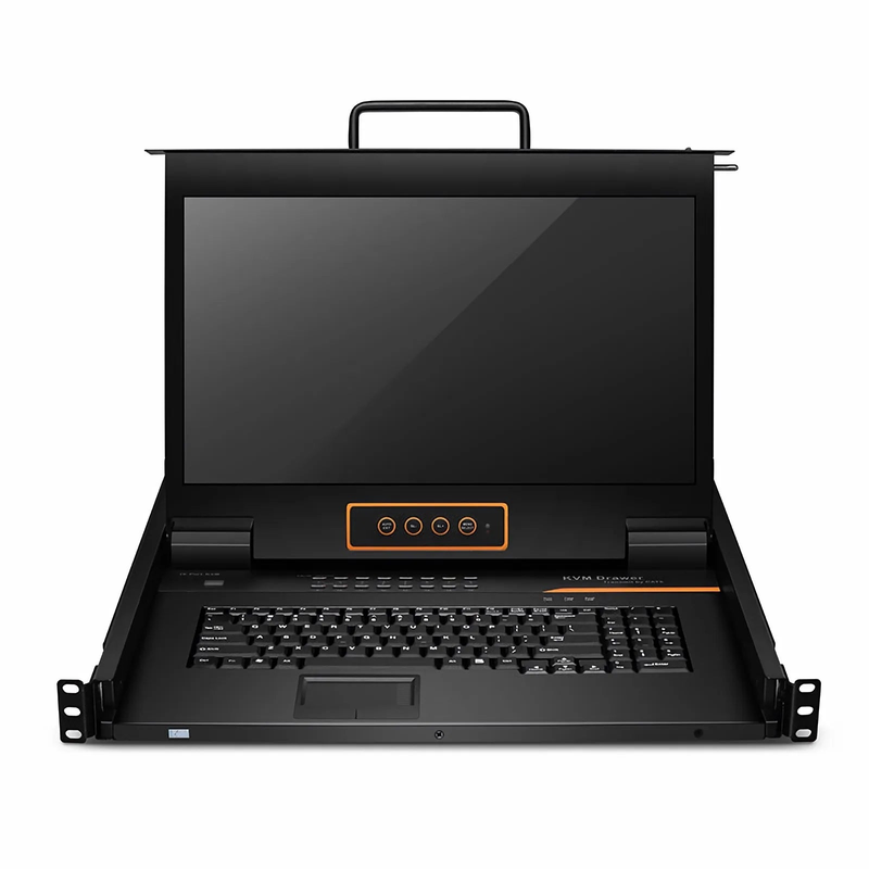 Refurb Squared 16-Port Cat5 1U Rack-Mount KVM Over IP Switch with 17" Full HD LCD, 16 x RJ45 to VGA Interface Modules Included