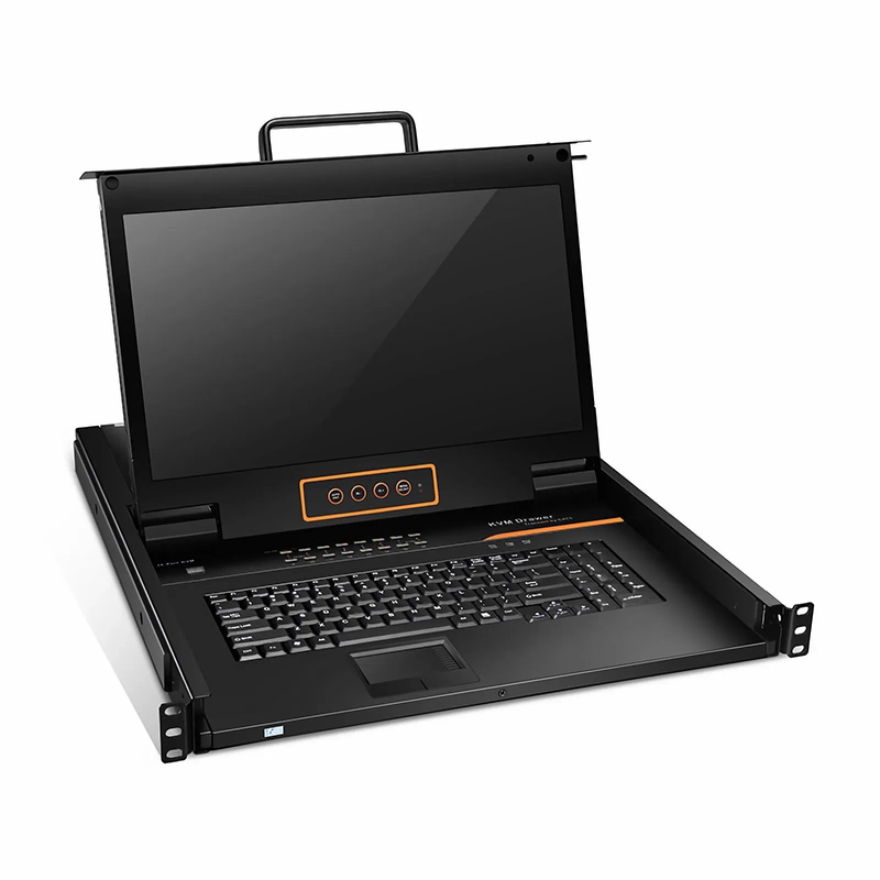 Refurb Squared 16-Port Cat5 1U Rack-Mount KVM Over IP Switch with 17" Full HD LCD, 16 x RJ45 to VGA Interface Modules Included