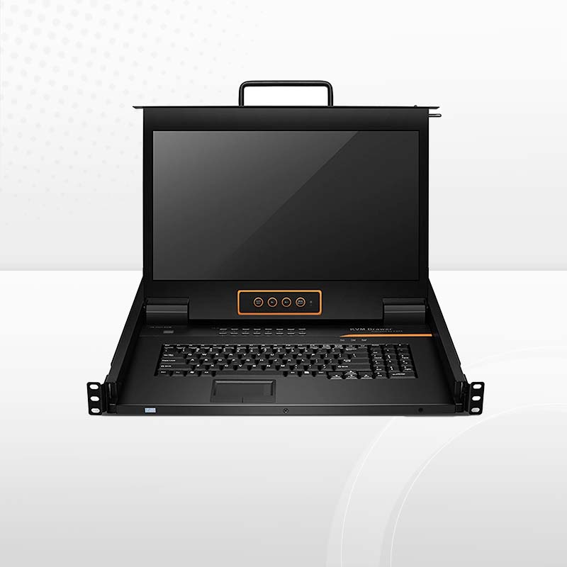 Refurb Squared 16-Port Cat5 1U Rack-Mount KVM Over IP Switch with 17" Full HD LCD, 16 x RJ45 to VGA Interface Modules Included