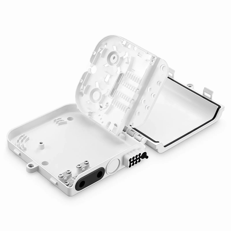 Refurb Squared 8-fiber Optic Terminal Box, SC Simplex/LC Duplex, IP55, Wall/Pole Mount, Indoor and Outdoor