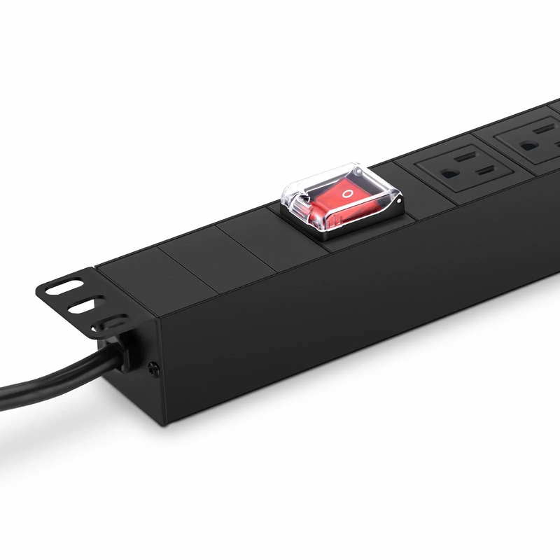 Refurb Squared 1.88kW Single-Phase 15A/125V Basic Rack PDU, 8 x NEMA 5-15R Outlets, NEMA 5-15P Plug, 6.6ft Cord, 1U Rack-Mount