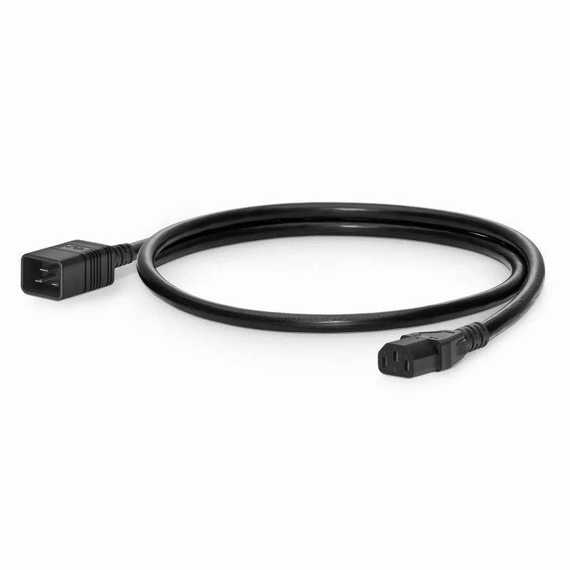 Refurb Squared 3ft (0.9m) IEC60320 C20 to IEC60320 C13 14AWG 250V/15A Power Cord, Black