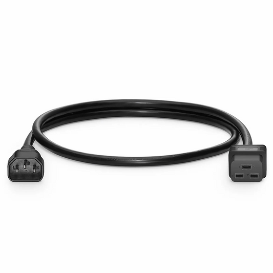 Refurb Squared 3ft (0.9m) IEC60320 C14 to IEC60320 C19 14AWG 250V/15A Power Cord, Black