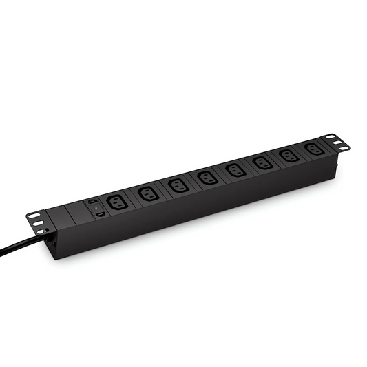 Refurb Squared 1.20kW Single-Phase 10A/120V Basic Rack PDU, 8 x C13 Outlets, IEC320 C14 Plug, 10ft Cord, 1U Rack-Mount