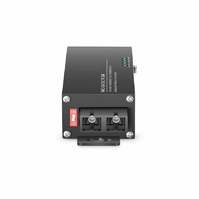 Refurb Squared Mini Industrial Unmanaged 1x 10/100/1000Base-T RJ45 to 1x 1000Base-X Single Mode SC 1310nm 20km Gigabit Ethernet Media Converter, European Plug Standard