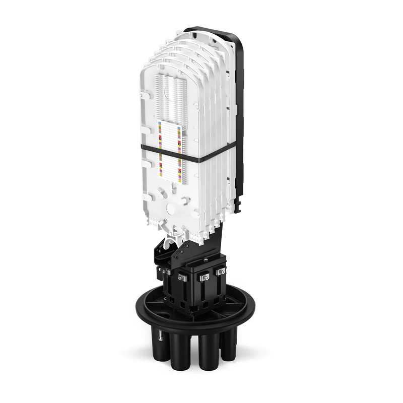 Refurb Squared 288 Fibers 1In-6Out Dome Fiber Optic Splice Closure, Heat Shrink Seal, with 1 Pre-installed Fusion Splice Tray