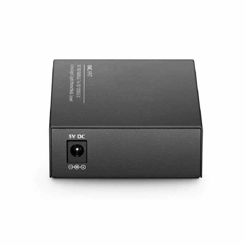 Refurb Squared Unmanaged 1x 10/100/1000Base-T RJ45 to 1x 1000Base-X Single Mode SC 1310nm 10km Gigabit Ethernet Media Converter, American Plug Standard
