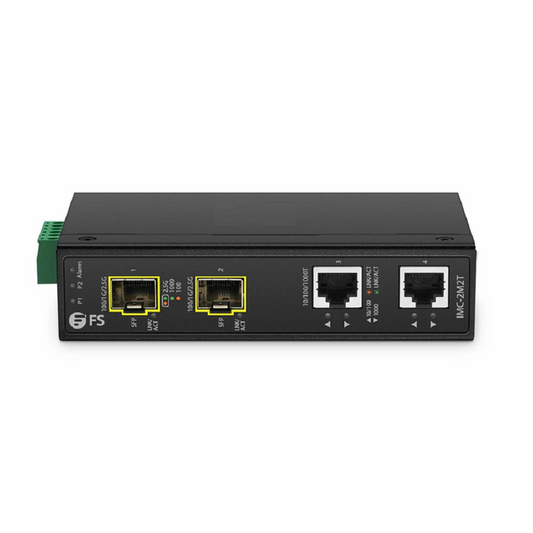 Refurb Squared Industrial Unmanaged 2 x 10/100/1000Base-T RJ45 to 2 x 100/1000/2500Base-X SFP Gigabit Ethernet Media Converter