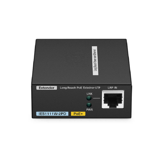 Refurb Squared IES1111W-2PD, 1-Port 10/100M Fast Ethernet Long Reach PoE over UTP Extender, 1 x 10/100BASE-T RJ45 Input to 1 x PoE+ Output, -20 to 70A°C Operating Temperature