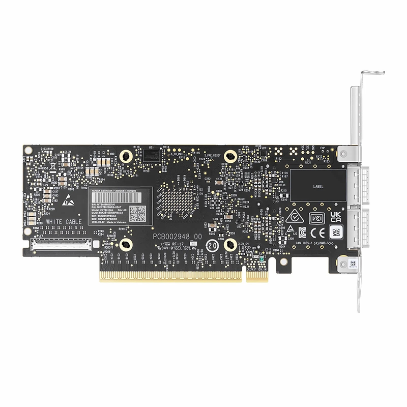 Refurb Squared NVIDIA Mellanox MCX755106AS-HEAT ConnectXA®-7 InfiniBand & Ethernet Adapter Card 200GbE/NDR200, Dual-Port QSFP112, PCIe 5.0 x16, with x16 PCIe Extension Option, Secure Boot, Tall&Short Bracket