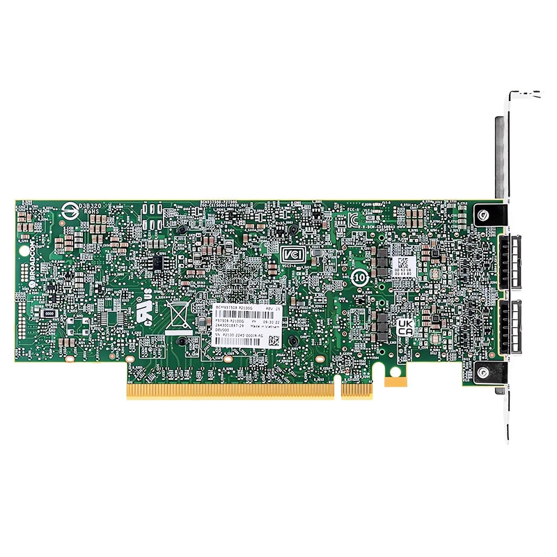 Refurb Squared BroadcomA® BCM957508-P2100G Ethernet Network Interface Card, P2100G 100GbE Dual-port QSFP56, PCIe 4.0 x 16, Standard & Low Profile