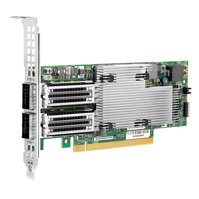 Refurb Squared BroadcomA® BCM957508-P2100G Ethernet Network Interface Card, P2100G 100GbE Dual-port QSFP56, PCIe 4.0 x 16, Standard & Low Profile