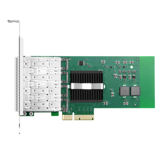 Refurb Squared Intel I350-AM4 Based Ethernet Network Interface Card, 1G Quad-Port SFP, PCIe 2.0 x4, Comparable to Intel I350-F4, Tall&Short Bracket