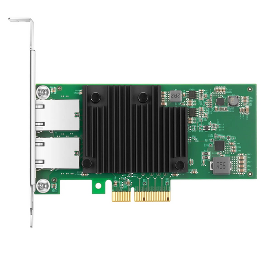 Refurb Squared Intel X550-AT2 Based Ethernet Network Interface Card, 10GBase-T Dual-Port, PCIe 3.0 x 4, Comparable to Intel X550-T2, Full Height&Low Profile