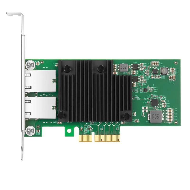 Refurb Squared Intel X550-AT2 Based Ethernet Network Interface Card, 10GBase-T Dual-Port, PCIe 3.0 x 4, Comparable to Intel X550-T2, Full Height&Low Profile