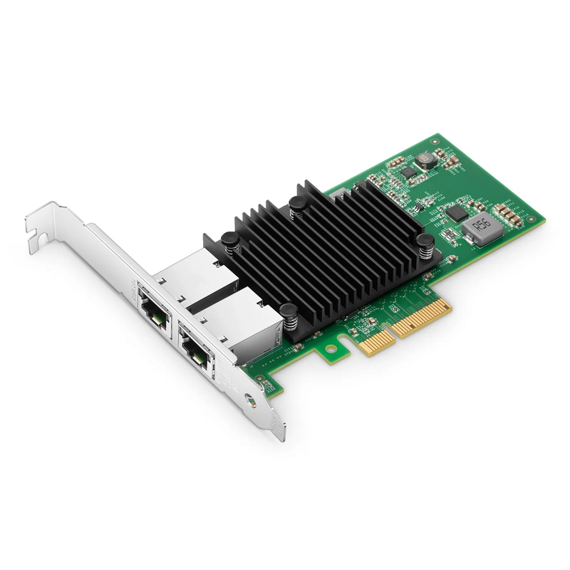 Refurb Squared Intel X550-AT2 Based Ethernet Network Interface Card, 10GBase-T Dual-Port, PCIe 3.0 x 4, Comparable to Intel X550-T2, Full Height&Low Profile