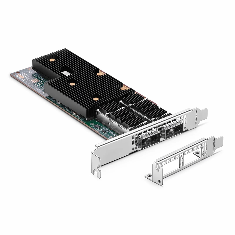 Refurb Squared BroadcomA® BCM957608-P2200GQF00 Ethernet Network Interface Card, 200G Dual-Port QSFP112, PCIe 5.0 x 16, Standard & Low Profile