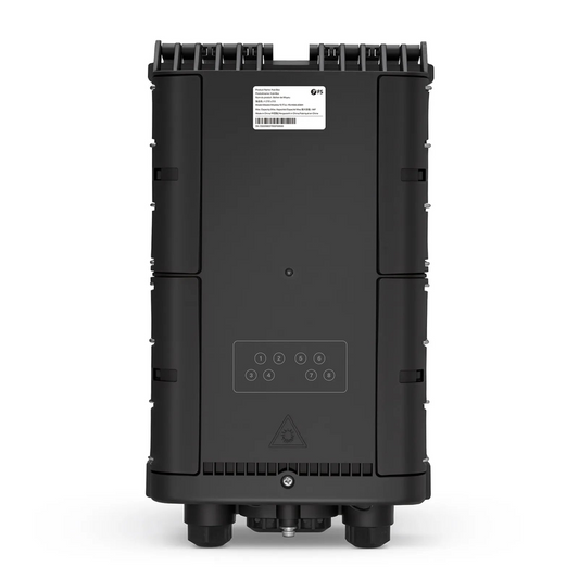 Refurb Squared Fully Pre-Terminated Fiber Distribution Hub Box for Quick ODN, 1 Uncut Port, 2 Branch Ports and 8 SC/APC Hardened Adapters, Mechanical Seal, Supports 1:2/1:4/1:8 Mini Splitters, PP+GF, IP68, Wall/Pole/Aerial Mount, Indoor/Outdoor