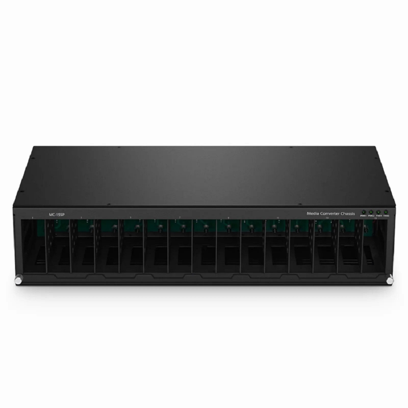 Refurb Squared 15 Slots Media Converter Chassis, 19'' Rack Mount, Single Power AC 100~240V
