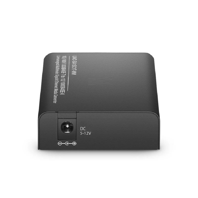 Refurb Squared Mini Unmanaged 1x 10/100/1000Base-T RJ45 to 1x 100/1000Base-X Single Mode ST 1310nm 20km Gigabit Ethernet Media Converter, American Plug Standard