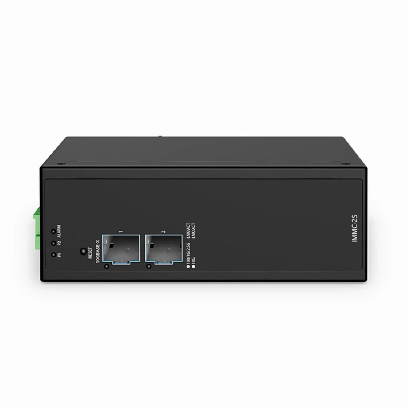 Refurb Squared Industrial Managed 2x 100M/1G/2.5G/10GBase-X SFP+ 10Gigabit Fiber Media Converter