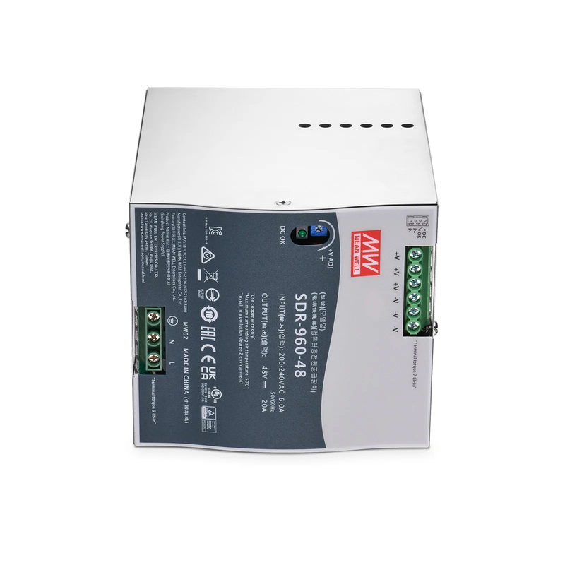 Refurb Squared 960W 48VDC Slim DIN Rail High-Performance Industrial Power Supply with PFC Function