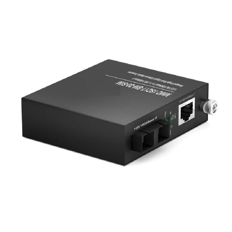 Refurb Squared Managed 1x 10/100/1000Base-T RJ45 to 1x 100/1000Base-X Multimode SC Duplex 850nm 550m Gigabit Ethernet Media Converter, Slide-in Module, American Plug Standard