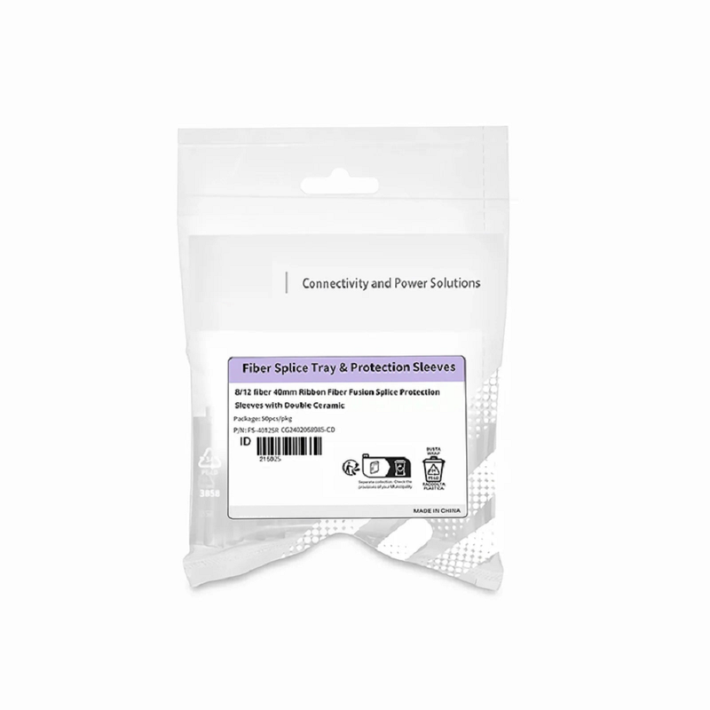 Refurb Squared 40mm Ribbon Fiber Fusion Splice Protection Sleeves for 8/12 Fibers, 50pcs/pkg