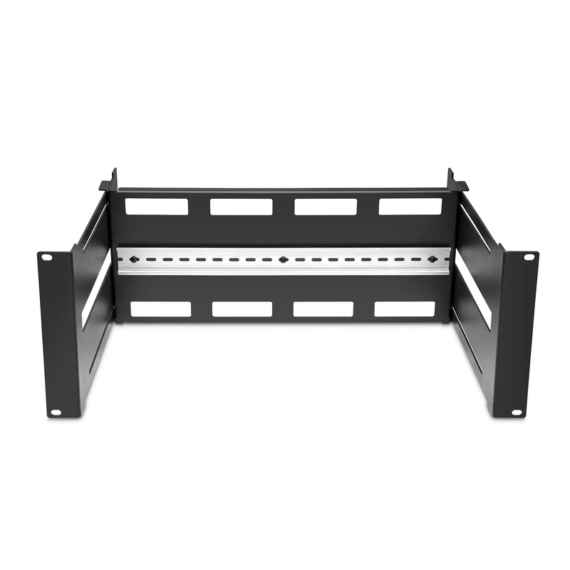 Refurb Squared Adjustable DIN Rail Bracket for EIA 19" Mount, 4U, Black