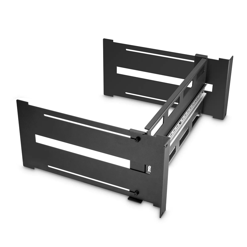 Refurb Squared Adjustable DIN Rail Bracket for EIA 19" Mount, 4U, Black