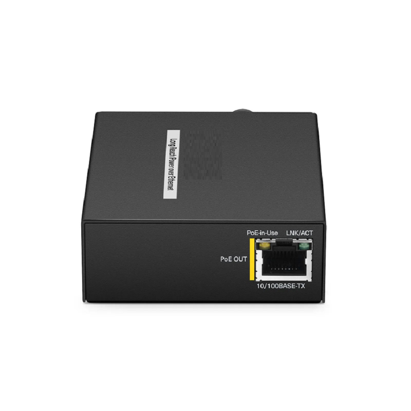 Refurb Squared IES1101W-2PD, 1-Port 10/100M Fast Ethernet Long Reach PoE over Coaxial Extender, 1 x BNC Female Input to 1 x PoE+ Output, -20 to 70A°C Operating Temperature