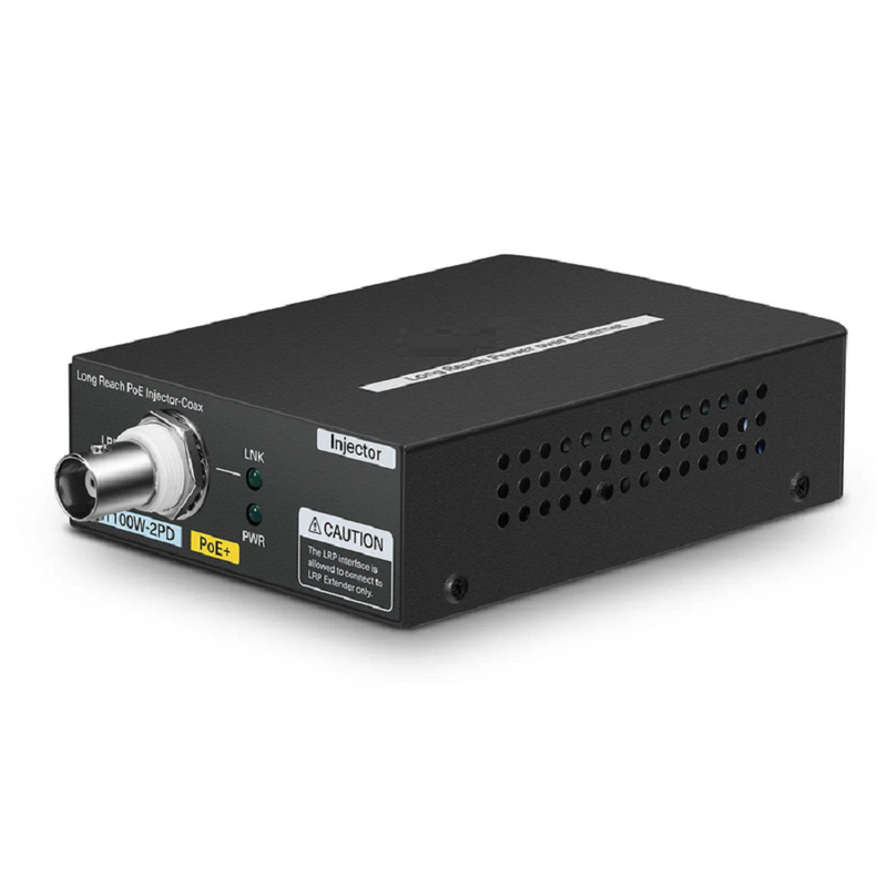 Refurb Squared IES1101W-2PD, 1-Port 10/100M Fast Ethernet Long Reach PoE over Coaxial Extender, 1 x BNC Female Input to 1 x PoE+ Output, -20 to 70A°C Operating Temperature