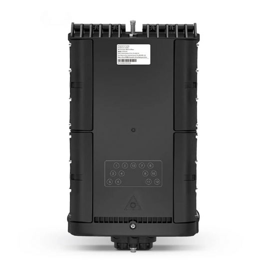 Refurb Squared Fully Pre-Terminated Fiber Distribution Hub Box for Quick ODN, 1 Uncut Port, 13 SC/APC Hardened Adapters, Mechanical Seal, Supports 1:2/1:4/1:8 Mini Splitters, PP+GF, IP68, Wall/Pole/Aerial Mount, Indoor/Outdoor