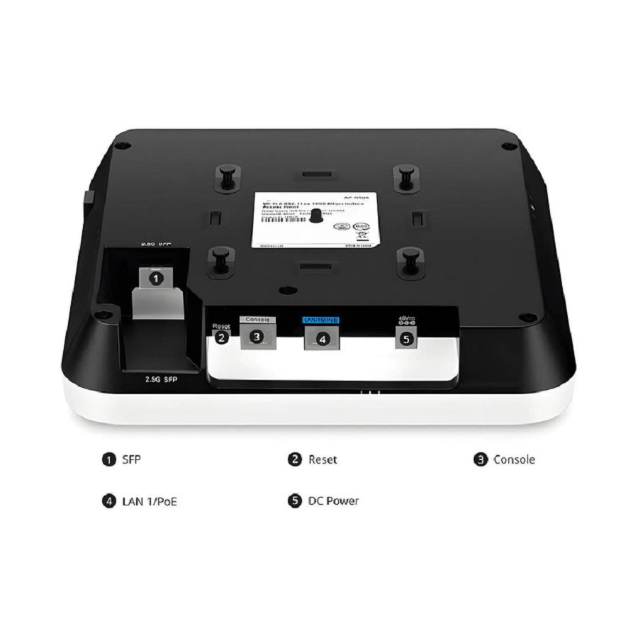 Refurb Squared AP-N505, Cloud Managed Wi-Fi 6 802.11ax 3000 Mbps Indoor Access Point, Seamless Roaming & 2 A 2 MU-MIMO Dual Radios, Manageable via Airware, Controller or Standalone (Without PoE Injector)