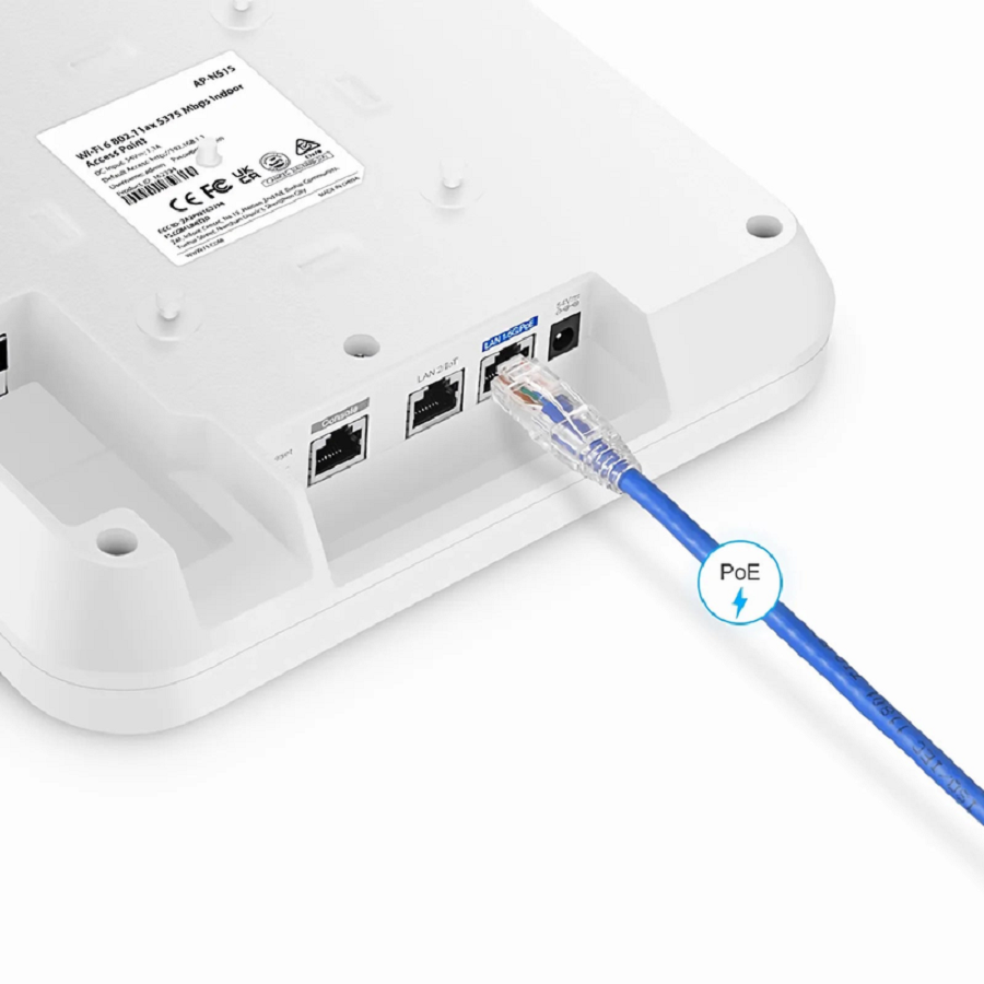 Refurb Squared AP-N515, Cloud Managed Wi-Fi 6 802.11ax 5375 Mbps Indoor Access Point, Seamless Roaming & 4 A 4 MU-MIMO Dual Radios, Manageable via Airware, Controller or Standalone (Without PoE Injector)