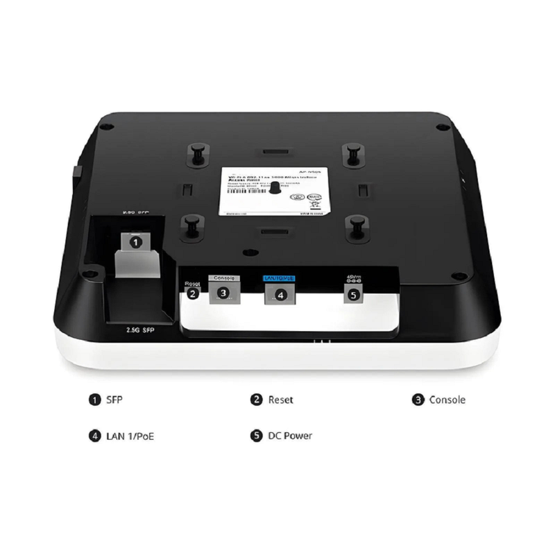 Refurb Squared AP-N505, Cloud Managed Wi-Fi 6 802.11ax 3000 Mbps Indoor Access Point, Seamless Roaming & 2 A 2 MU-MIMO Dual Radios, Manageable via Airware, Controller or Standalone (Without PoE Injector)