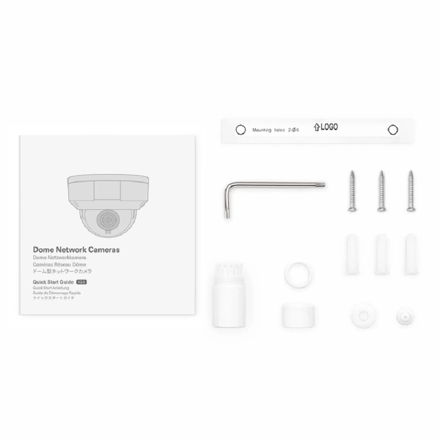 Refurb Squared IPC301-8M-D Dome Camera, with 2.8mm Fixed Lens, 8MP Resolution, Built-in Mic, 98ft Night Vision, Smart Intrusion Prevention, IP67 & IK10 PoE Network Camera