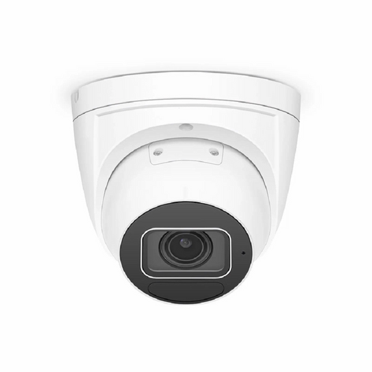 Refurb Squared IPC304-8M-T Turret Camera, with 2.8 ~ 12mm Varifocal Lens, 8MP Resolution, Built-in Mic, 131ft Night Vision, Smart Intrusion Prevention, IP67 & IK10 PoE Network Camera