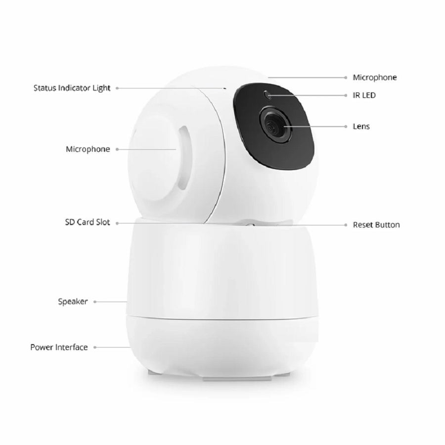 Refurb Squared IPC201-2M-P, Full HD 2MP PTZ Dome Network Camera, Smart Pan & Tilt Camera with Fixed 3.6mm Lens