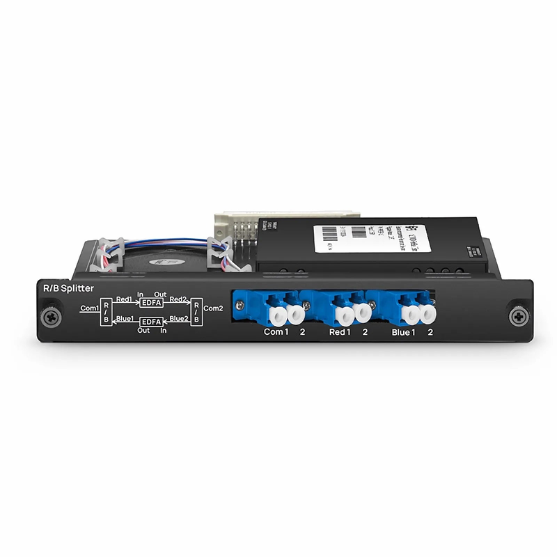 Refurb Squared FSBR-1x2, Customized 1 x 2 Single Fiber DWDM Splitter Red/Blue C-band Filter