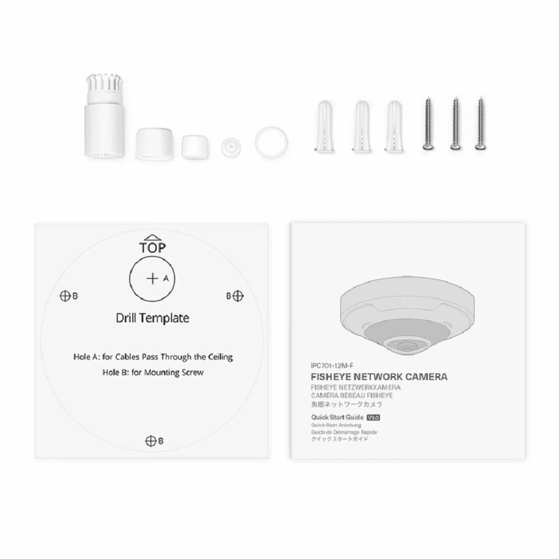 Refurb Squared IPC701-12M-F, Ultra HD 12MP Fisheye Dome Network Camera with Build-in Mic, IP67 & IK10 360A° Panoramic PoE Network Camera with Fixed 1.8mm Lens