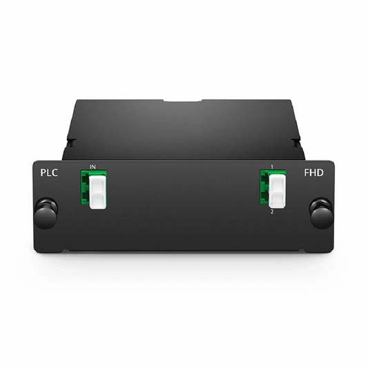 Refurb Squared 1 x 2 PLC Fiber Splitter, Standard FHDA Cassette LC/APC, Singlemode, for Optical LAN