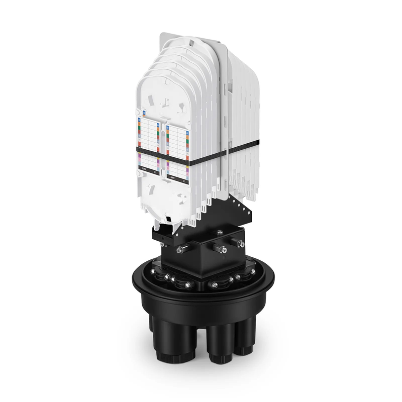 Refurb Squared 240 Fibers 1In-4Out Dome Fiber Optic Splice Closure, Mechanical Seal, with 1 Pre-installed Fusion Splice Tray