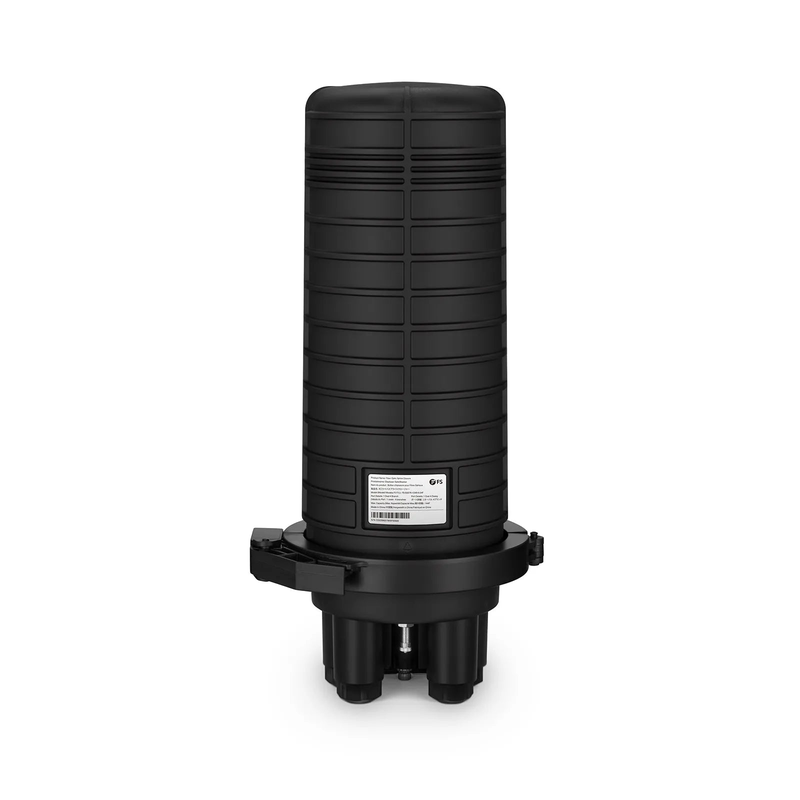 Refurb Squared 144 Fibers Dome Fiber Optic Splice Closure, 1 Oval Port and 4 Round Ports, Mechanical Seal, with 1 Pre-installed Splice Tray