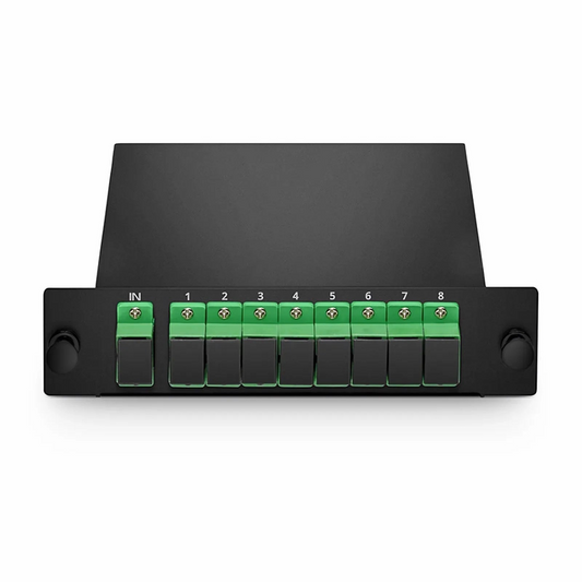 Refurb Squared 1 x 8 PLC Fiber Splitter, Standard LGX Cassette, SC/APC, Singlemode