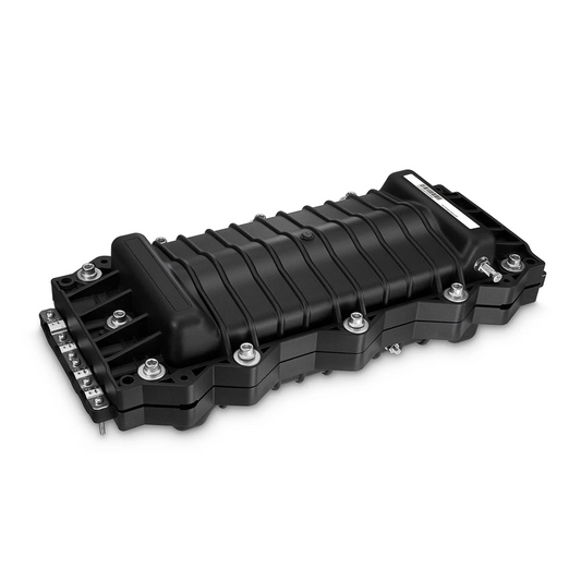 Refurb Squared 144 Fibers 4In-4Out In-Line Fiber Optic Splice Closure, Mechanical Seal, with 1 Pre-installed Fusion Splice Tray