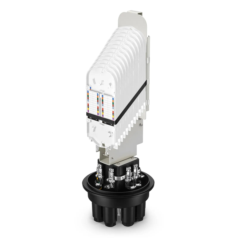 Refurb Squared 288 Fibers 1In-6Out Dome Fiber Optic Splice Closure, Mechanical Seal, with 1 Pre-installed Fusion Splice Tray
