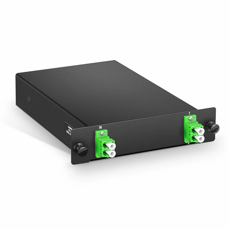 Refurb Squared 1 x 2 PLC Fiber Splitter, Standard LGX Cassette, LC/APC, Singlemode